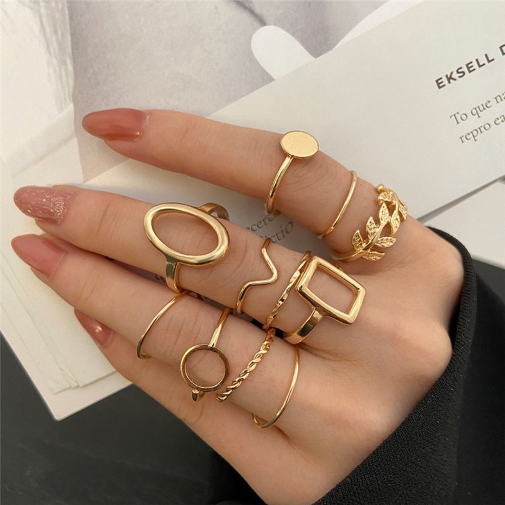 Bohemian Geometric vintage Women's ring set